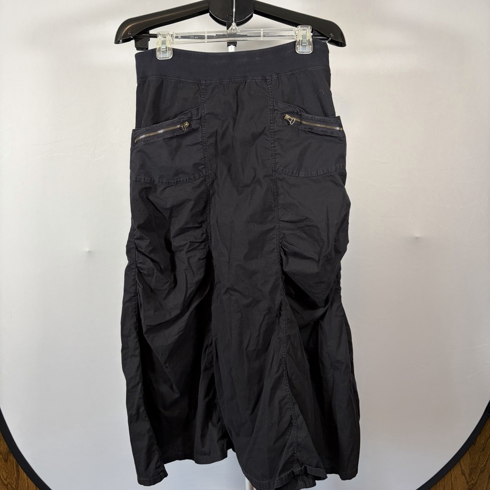 Womens Small XCVI Black Ruched Skirt Zipper Grunge Y2K Emo Whimsigoth VTG Fairy
